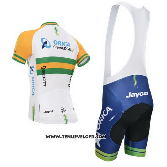 2014 Maillot Ciclismo Orica GreenEDGE Champion L'autriche Manches Courtes et Cuissard